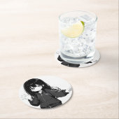 DESSOUS-DE-VERRE ROND EN PAPIER じとめ堂のコースター (En situation)