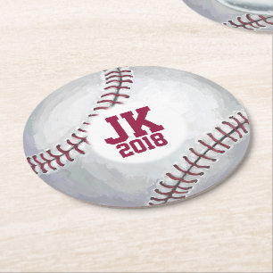 Dessous-de-verre Rond En Papier 05of12 Dessous de verre de la fête de baseball sur