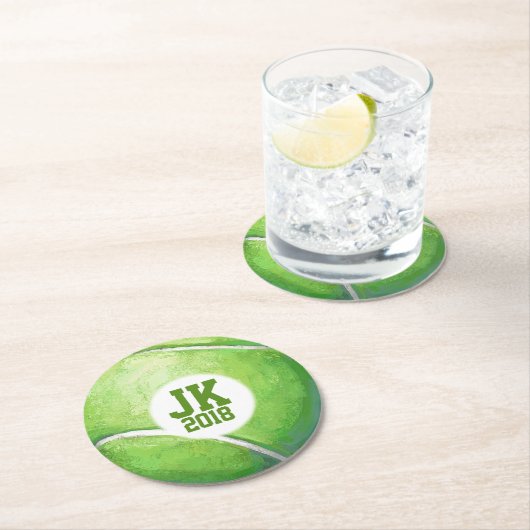 Dessous-de-verre Rond En Papier 05of12 Disposable Tennis Ball party (En situation)