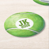 Dessous-de-verre Rond En Papier 05of12 Disposable Tennis Ball party (Incliné)