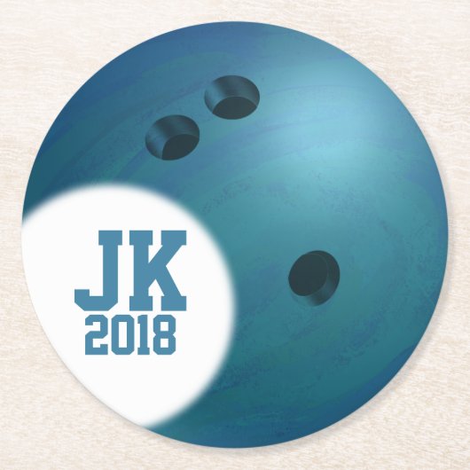 Dessous-de-verre Rond En Papier 05sur12 Disposable Bowling Ball Custom Party (Devant)
