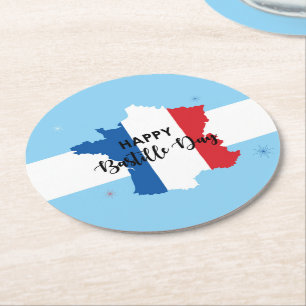 Dessous-de-verre Rond En Papier 14 juillet 14 juillet France National