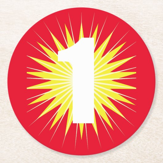 Dessous-de-verre Rond En Papier 1er anniversaire inoubliable (Devant)