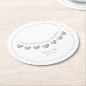 Dessous-de-verre Rond En Papier 25e anniversaire mariage d'argent (Incliné)