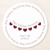 Dessous-de-verre Rond En Papier 40e anniversaire du mariage de Ruby (Devant)