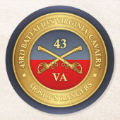 Dessous-de-verre Rond En Papier 43e Bataillon, Virginia Cavalry (Mosby's Rangers) (Devant)