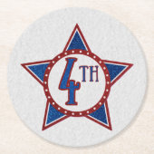 Dessous-de-verre Rond En Papier 4 juillet Parties scintillant (Devant)