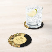 Dessous-de-verre Rond En Papier 50e anniversaire de mariage d'or (En situation)