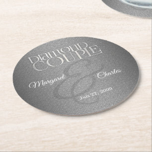 Dessous-de-verre Rond En Papier 60e mariage diamantAnniversaire