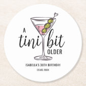 Dessous-de-verre Rond En Papier A Tini Bit Older Pink Martini Themed Birthday (Devant)