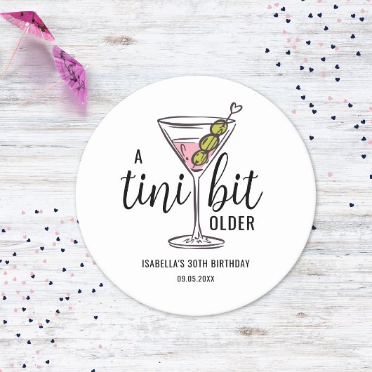 Dessous-de-verre Rond En Papier A Tini Bit Older Pink Martini Themed Birthday