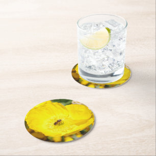 Dessous-de-verre Rond En Papier Abeille baignée de jaune