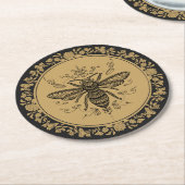 Dessous-de-verre Rond En Papier Abeille noire (Incliné)