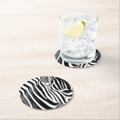 Dessous-de-verre Rond En Papier Agrandissement de Zebra (En situation)