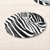 Dessous-de-verre Rond En Papier Agrandissement de Zebra (Incliné)