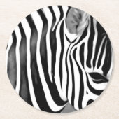 Dessous-de-verre Rond En Papier Agrandissement de Zebra (Devant)