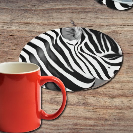 Dessous-de-verre Rond En Papier Agrandissement de Zebra