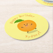 Dessous-de-verre Rond En Papier Agréable agrumes d'orange (Incliné)