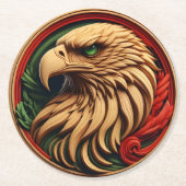 Dessous-de-verre Rond En Papier Aigle aux Yeux Verts Envoûtants (Devant)