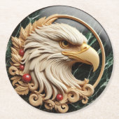 Dessous-de-verre Rond En Papier Aigle chauve majestueux encadré (Devant)