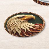 Dessous-de-verre Rond En Papier Aigle de force et de liberté (Incliné)