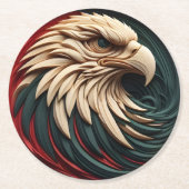 Dessous-de-verre Rond En Papier Aigle Majestueux Émerge d'un Cercle  (Devant)