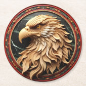 Dessous-de-verre Rond En Papier Aigle majestueux sculpté en cercle (Devant)
