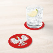 Dessous-de-verre Rond En Papier Aigle polonais (En situation)