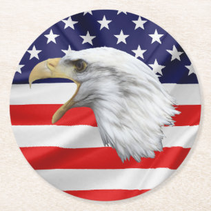 Dessous-de-verre Rond En Papier Aigle royal beau patriotique