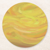 Dessous-de-verre Rond En Papier Aiguille jaune ananas (Devant)