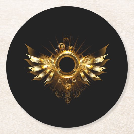Dessous-de-verre Rond En Papier Ailes de Steampunk (Devant)