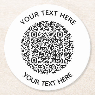 Dessous-de-verre Rond En Papier Ajouter votre propre ronde QR Code texte Analyse M