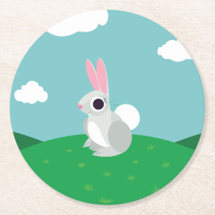 Dessous-de-verre Rond En Papier Alice le lapin