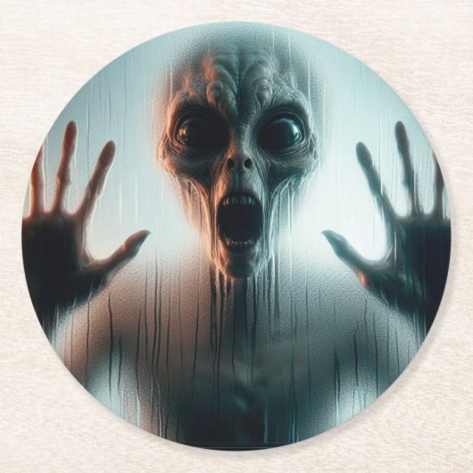 Dessous-de-verre Rond En Papier Alien (Devant)