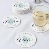 Dessous-de-verre Rond En Papier Aloha Aquarelle tropicale ananas