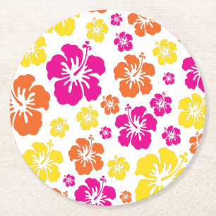 Dessous-de-verre Rond En Papier Aloha Luau fête d'anniversaire