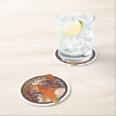Dessous-de-verre Rond En Papier Alphonse Mucha (En situation)