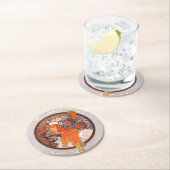 Dessous-de-verre Rond En Papier Alphonse Mucha (En situation)