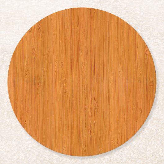 Dessous-de-verre Rond En Papier Amber Bamboo Grain (Devant)