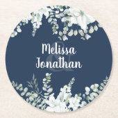 Dessous-de-verre Rond En Papier Ambiance romantique aquarelle fleurie blanche fleu (Devant)