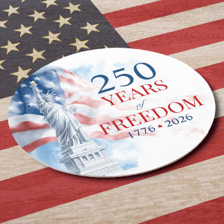 Dessous-de-verre Rond En Papier America's Semiquincentennial 250 Years Freedom