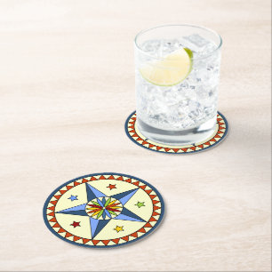 Dessous-de-verre Rond En Papier Amish - Signe Hexadécimal Étoiles - BONNE CHANCE 1