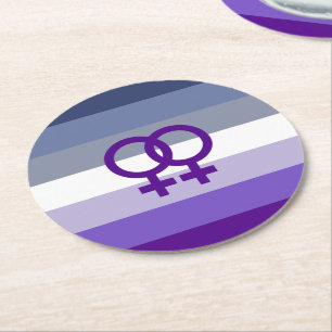 Dessous-de-verre Rond En Papier Amour Lesbien Butch Fierté WLW
