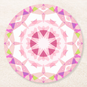 Dessous-de-verre Rond En Papier Amusants Pretty Pink Pastels Magic Star