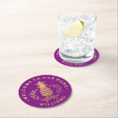 Dessous-de-verre Rond En Papier Ananas (En situation)