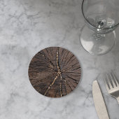 Dessous-de-verre Rond En Papier Ancien arbre en tranches de bois