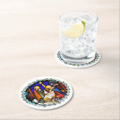 DESSOUS-DE-VERRE ROND EN PAPIER ANCIENNE ANGLETERRE (En situation)