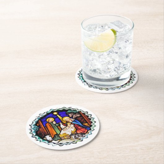 DESSOUS-DE-VERRE ROND EN PAPIER ANCIENNE ANGLETERRE (En situation)