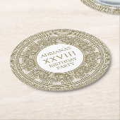 Dessous-de-verre Rond En Papier Ancienne Grèce fête d'anniversaire avec des élémen (Incliné)