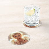 Dessous-de-verre Rond En Papier Angel (En situation)